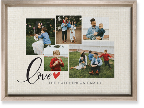 Just Hearts Wall Art, Metallic, Single piece, Canvas, 10x14, Beige, antique white