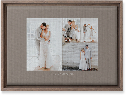 Four Corners Wall Art, Walnut, Single piece, Canvas, 10x14, Gray, ash