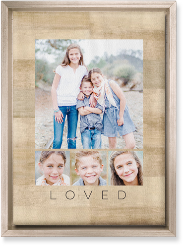 Four Real Wall Art, Metallic, Single piece, Canvas, 10x14, Beige, khaki