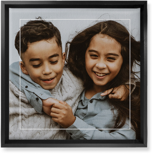 Floating Frame Wall Art, Black, Single piece, Canvas, 12x12, White