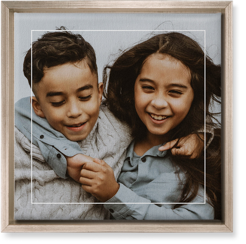 Floating Frame Wall Art, Metallic, Single piece, Canvas, 12x12, White