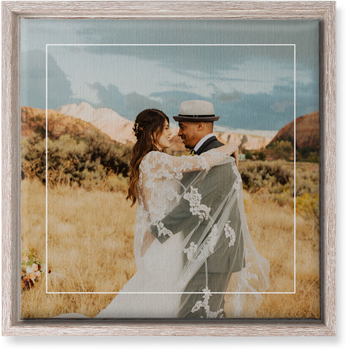 Floating Frame Portrait Wall Art, Rustic, Single piece, Canvas, 12x12, White, white