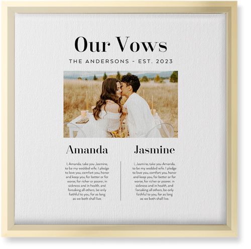 Our Vows Wall Art, Gold, Single piece, Canvas, 12x12, White