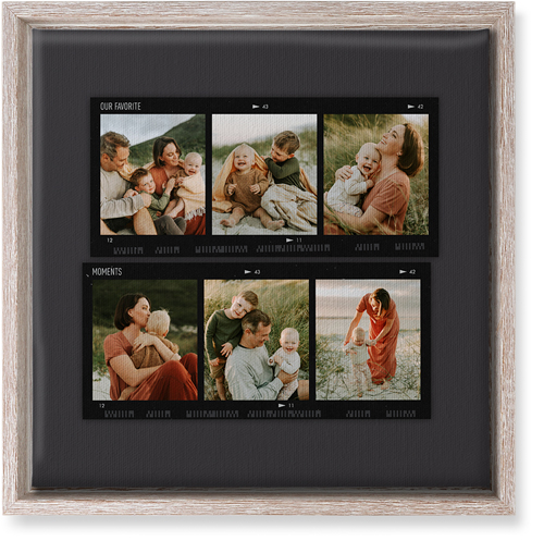 Travel Film Collage Wall Art, Rustic, Single piece, Canvas, 12x12, Gray