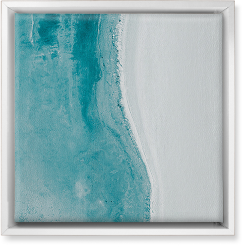 Sea Meets Sand Wall Art, White, Single piece, Canvas, 12x12, Multicolor