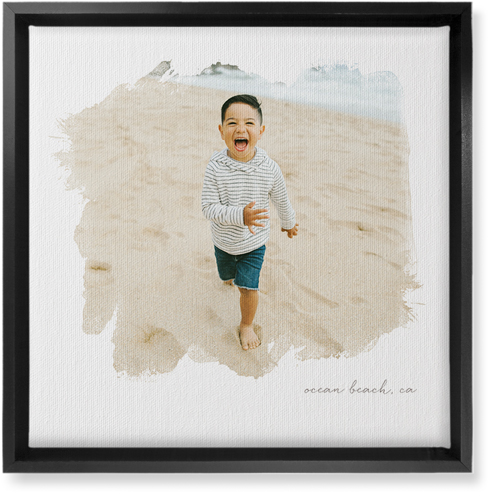 Brushstrokes Portrait Wall Art, Black, Single piece, Canvas, 12x12, White, white