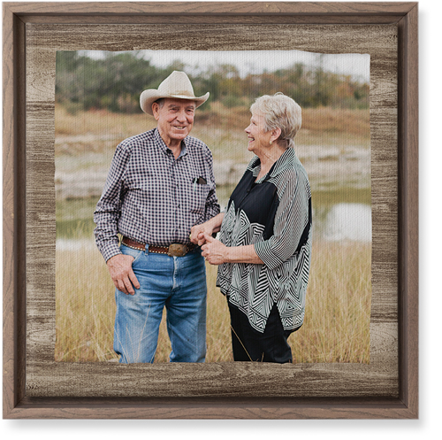 Countryside Portrait Wall Art, Walnut, Single piece, Canvas, 12x12, Brown, wood