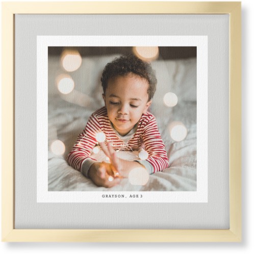 Frame Up Wall Art, Gold, Single piece, Canvas, 12x12, Gray, silver lining