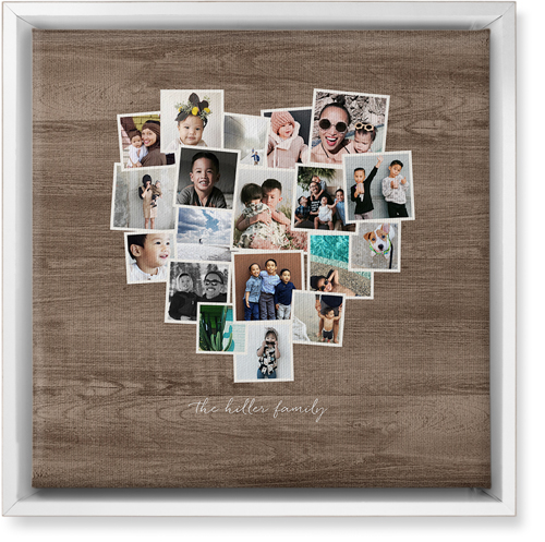 Heart Strings Wall Art, White, Single piece, Canvas, 12x12, Brown