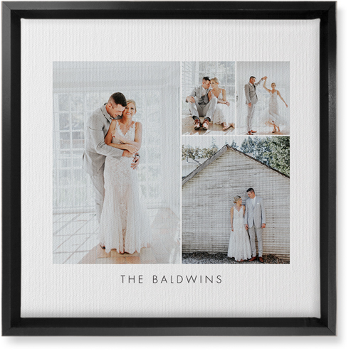 Four Corners Wall Art, Black, Single piece, Canvas, 12x12, White, white