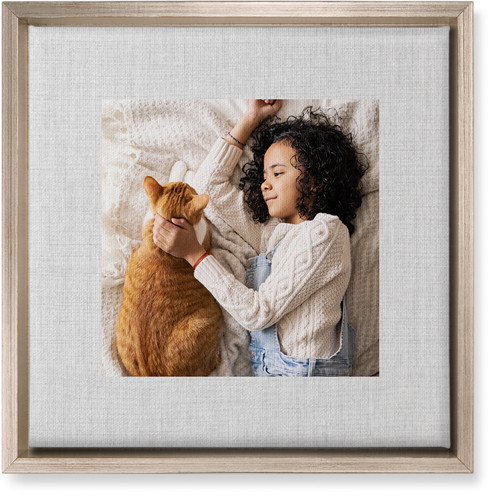 Full Frame One Wall Art, Metallic, Single piece, Canvas, 12x12, White, white