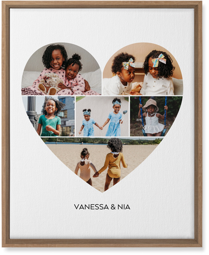 Filled Heart Wall Art, Natural, Single piece, Canvas, 16x20, White