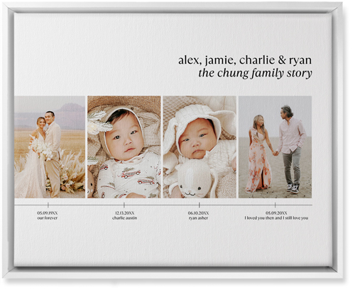 Timeline of Life Wall Art, White, Single piece, Canvas, 16x20, White, white