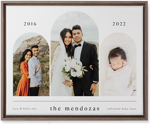 Timeline Arches Wall Art, Walnut, Single piece, Canvas, 16x20, White, white