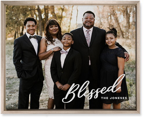 Blessed Letters Wall Art, Metallic, Single piece, Canvas, 16x20, White, white