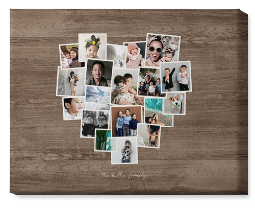 Heart Strings Wall Art, No Frame, Single piece, Canvas, 16x20, Brown, wood