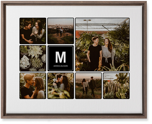 Photo Tiles Wall Art, Walnut, Single piece, Canvas, 16x20, Black
