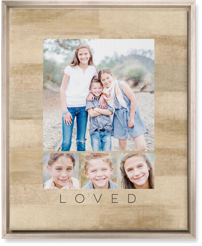 Four Real Wall Art, Metallic, Single piece, Canvas, 16x20, Beige