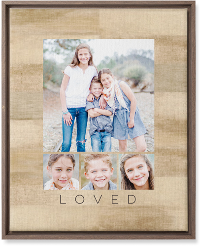Four Real Wall Art, Walnut, Single piece, Canvas, 16x20, Beige