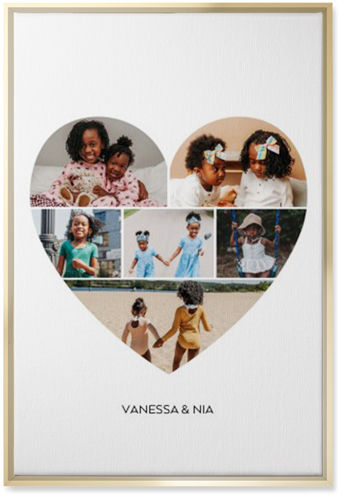 Filled Heart Wall Art, Gold, Single piece, Canvas, 20x30, White, white