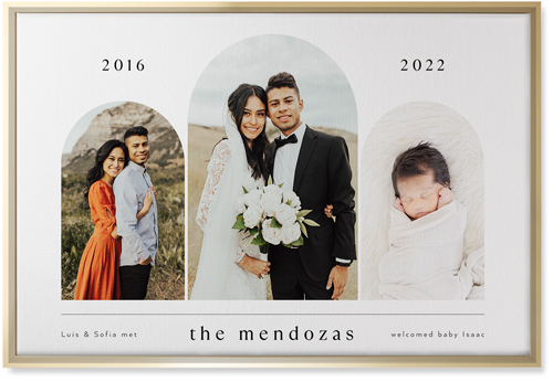 Timeline Arches Wall Art, Gold, Single piece, Canvas, 20x30, White