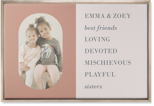 Traits of the Best Wall Art, Metallic, Single piece, Canvas, 20x30, Pink, desert rose