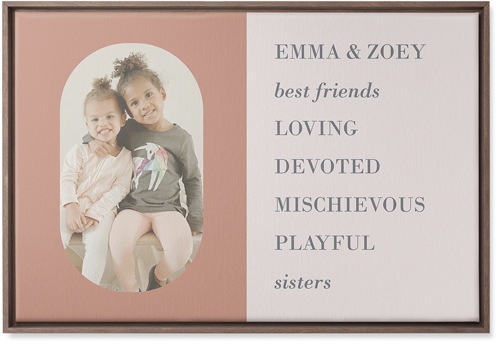 Traits of the Best Wall Art, Walnut, Single piece, Canvas, 20x30, Pink, desert rose