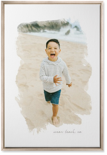 Brushstrokes Portrait Wall Art, Metallic, Single piece, Canvas, 20x30, White