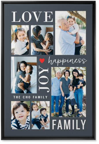 Happiness Is Wall Art, Black, Single piece, Canvas, 20x30, Gray