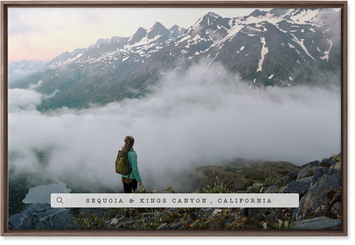 Travel Banner Wall Art, Walnut, Single piece, Canvas, 24x36, White