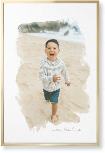 Brushstrokes Portrait Wall Art, Gold, Single piece, Canvas, 24x36, White, white