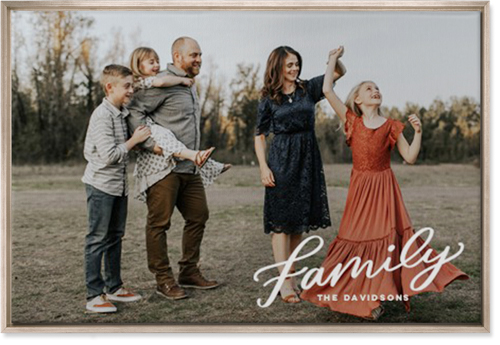 Family Letters Wall Art, Metallic, Single piece, Canvas, 24x36, White