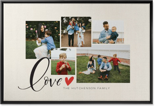 Just Hearts Wall Art, Black, Single piece, Canvas, 24x36, Beige
