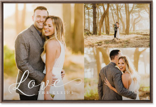 Just Love Trio Wall Art, Walnut, Single piece, Canvas, 24x36, White, white