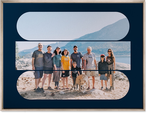 Connected Frames Wall Art, Metallic, Single piece, Canvas, 30x40, Blue, midnight