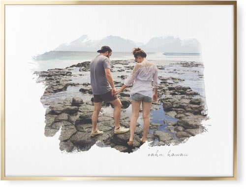 Brushstrokes Wall Art, Gold, Single piece, Canvas, 30x40, White, white