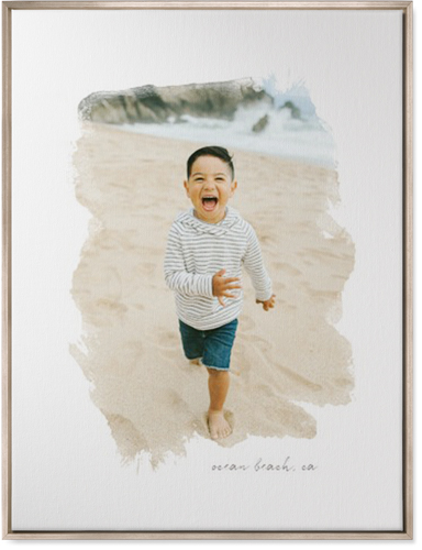 Brushstrokes Portrait Wall Art, Metallic, Single piece, Canvas, 30x40, White, white