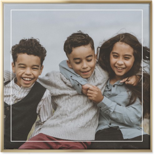 Floating Frame Wall Art, Gold, Single piece, Canvas, 36x36, White, white