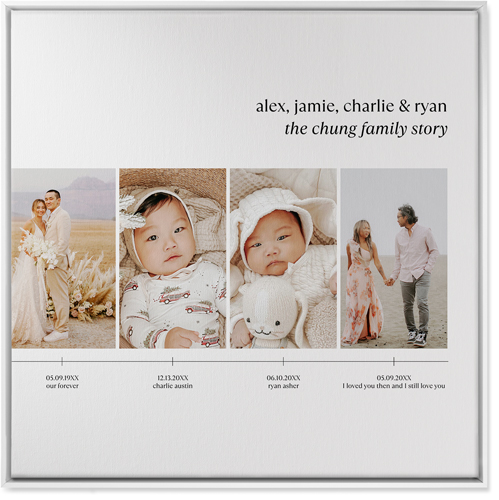 Timeline of Life Wall Art, White, Single piece, Canvas, 36x36, White, white