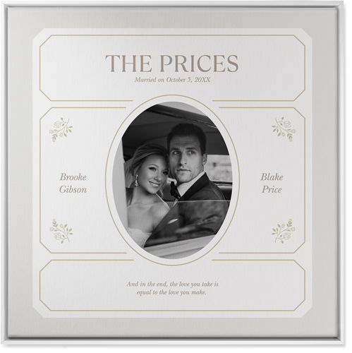 Vintage Stationery Frame Wall Art, White, Single piece, Canvas, 36x36, White, white