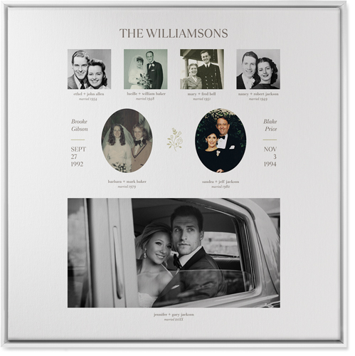 Marriage Family Tree Wall Art, White, Single piece, Canvas, 36x36, White, white