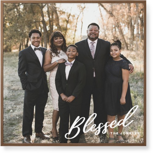 Blessed Letters Wall Art, Natural, Single piece, Canvas, 36x36, White