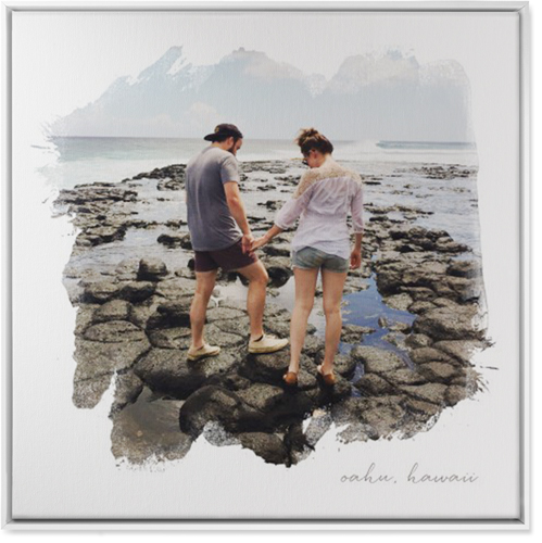 Brushstrokes Wall Art, White, Single piece, Canvas, 36x36, White, white