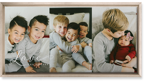 Just Love Pano Trio Wall Art, Metallic, Single piece, Canvas, 10x20, White, white