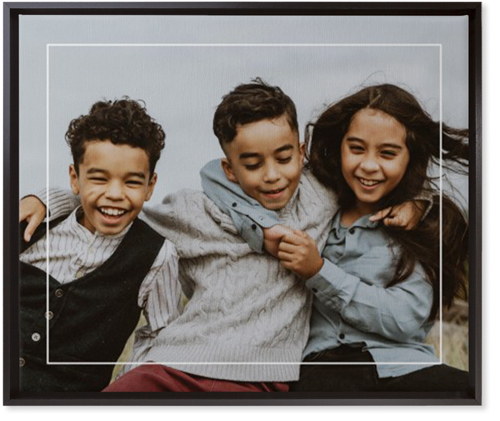 Floating Frame Wall Art, Black, Single piece, Canvas, 20x24, White, white