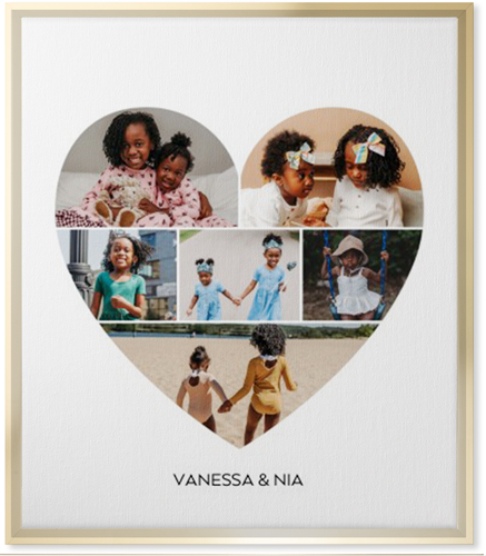 Filled Heart Wall Art, Gold, Single piece, Canvas, 20x24, White