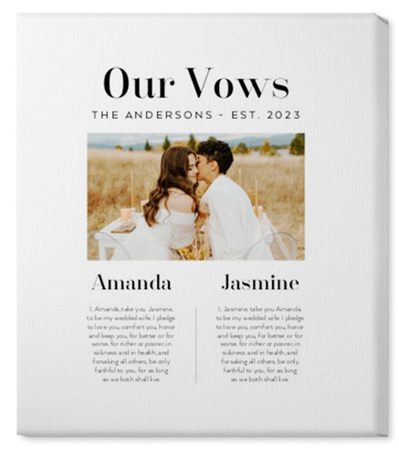 Our Vows Wall Art, No Frame, Single piece, Canvas, 20x24, White