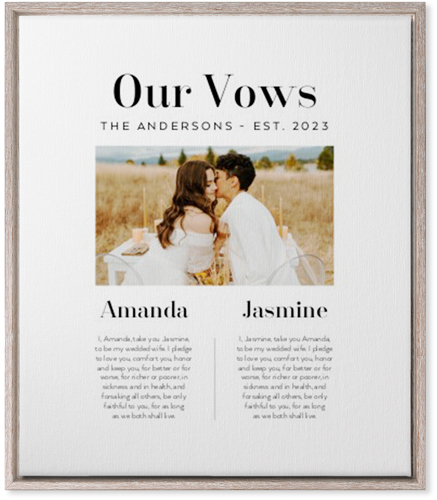 Our Vows Wall Art, Rustic, Single piece, Canvas, 20x24, White