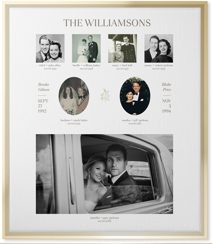 Marriage Family Tree Wall Art, Gold, Single piece, Canvas, 20x24, White, white