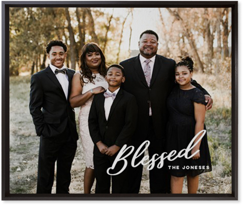 Blessed Letters Wall Art, Black, Single piece, Canvas, 20x24, White, white